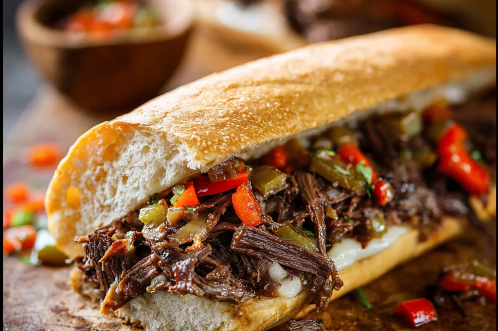 Copycat Portillos Italian Beef Sandwich Warm Satisfying Real Chicago Flavor at Home