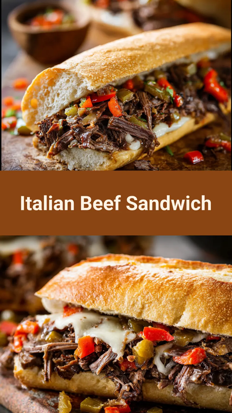 Copycat Portillos Italian Beef Sandwich Warm Satisfying Real Chicago Flavor at Home 7 Portillo's Italian Beef Sandwich recipe, served and ready to eat, easy homemade dish