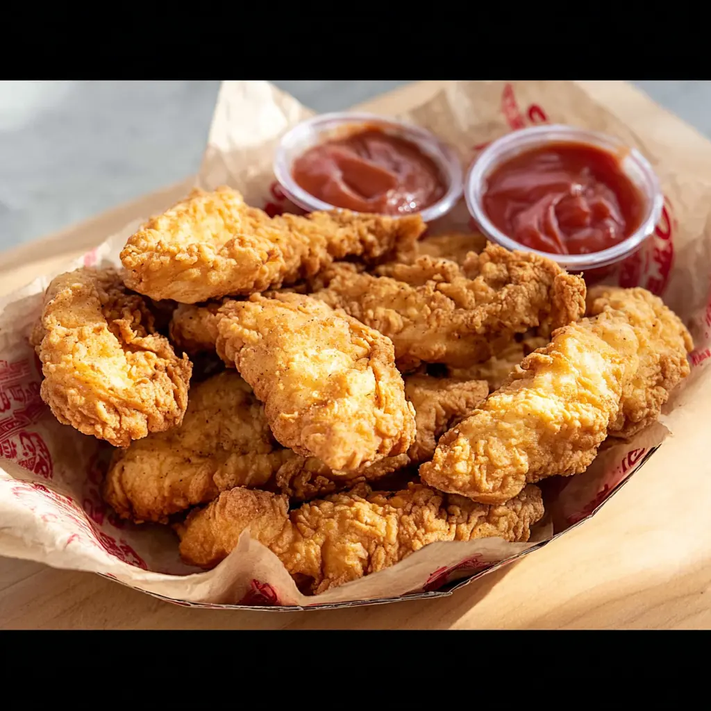 Raising Canes Chicken Tenders Copycat So Satisfying Your New Favorite Recipe 6 Raising Cane's Chicken Tenders Copycat recipe, served and ready to eat, easy homemade dish