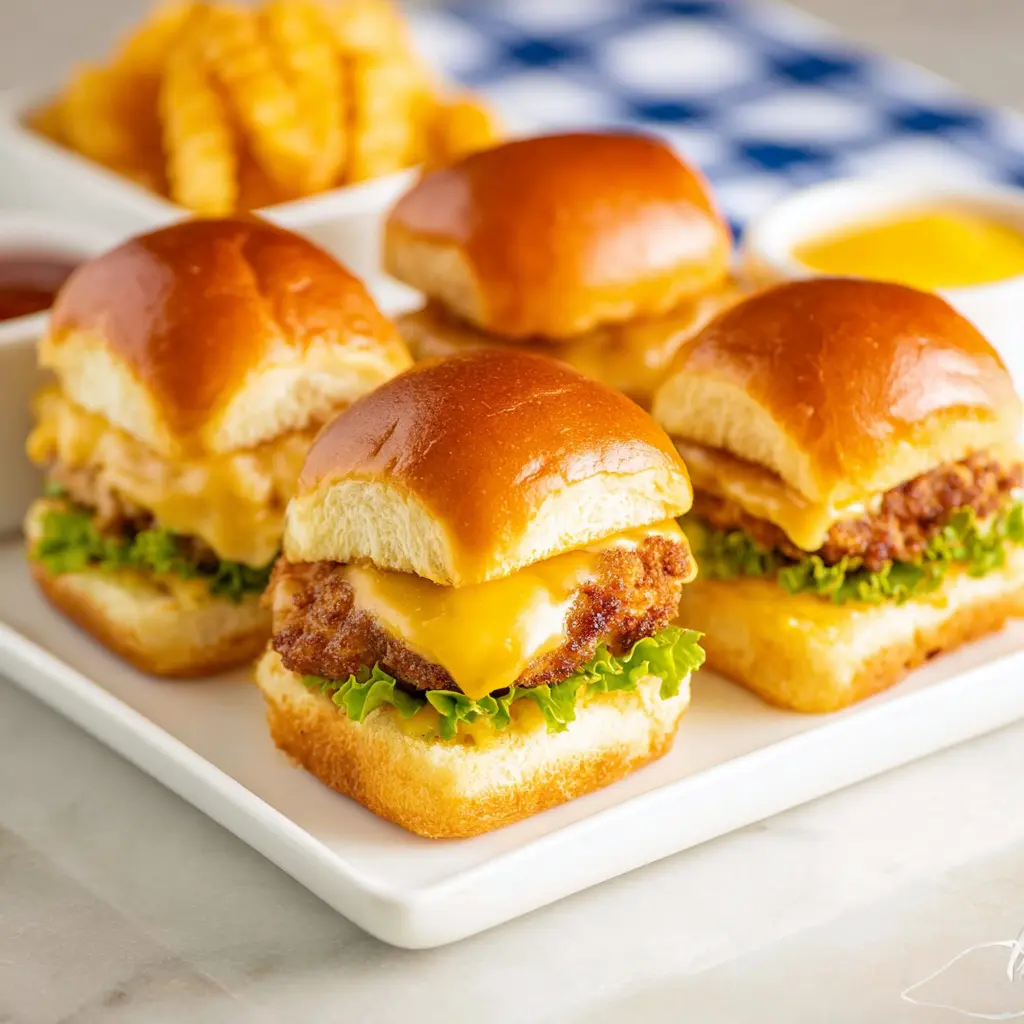Copycat White Castle Chicken Sliders Cozy Satisfying Way to Make Real Fast Food at Home 6 White Castle Chicken Sliders recipe, served and ready to eat, easy homemade dish