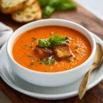 COSI TOMATO BASIL BISQUE recipe, served and ready to eat, easy homemade dish