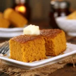 SWEET POTATO CORNBREAD recipe, served and ready to eat, easy homemade dish