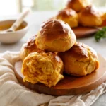 Sweet Potato Dinner Rolls recipe, served and ready to eat, easy homemade dish