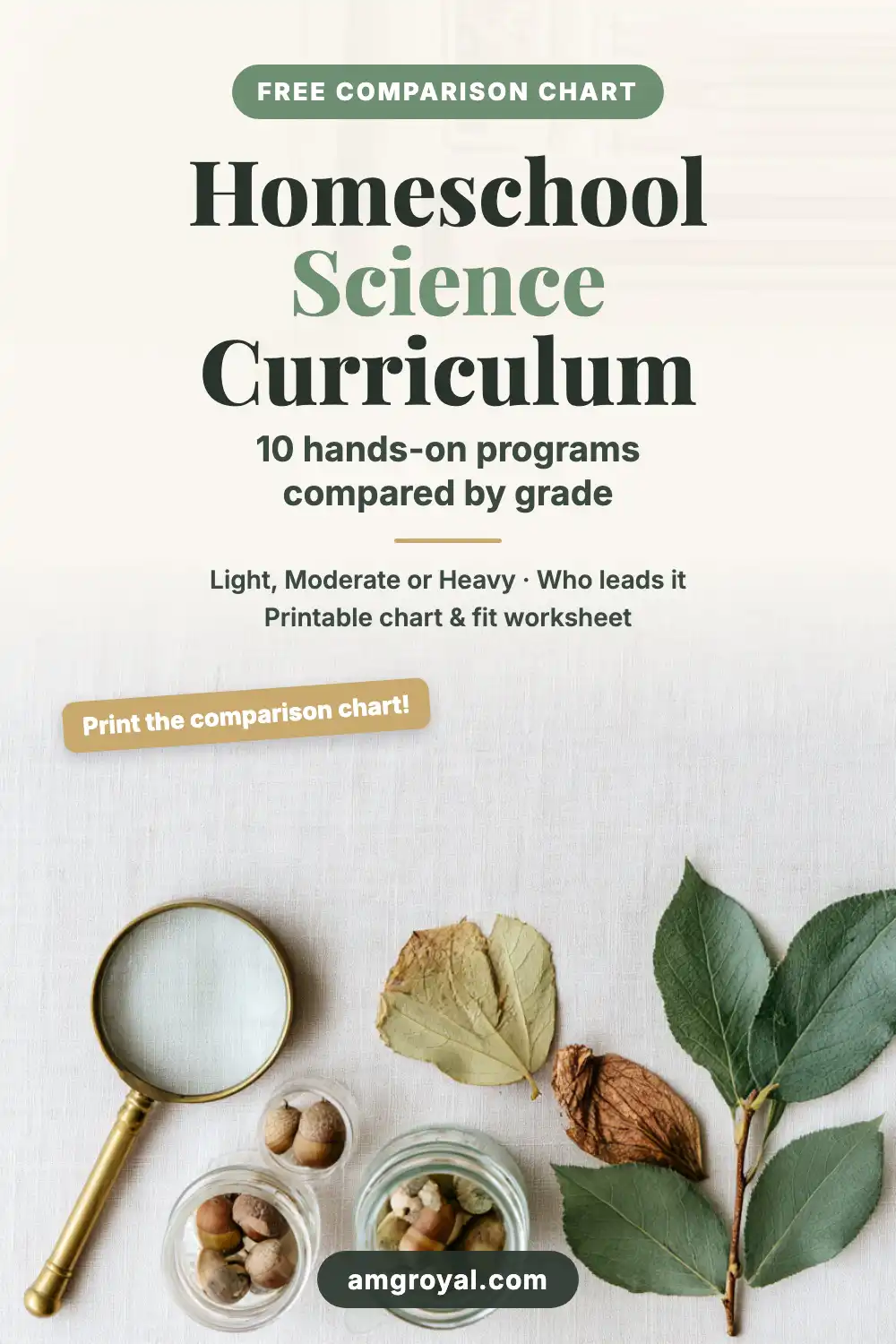 Homeschool Science Curriculum: Hands-On Options from K to 12 4 Homeschool science curriculum: ten hands-on programs compared by grade, with a free printable comparison chart