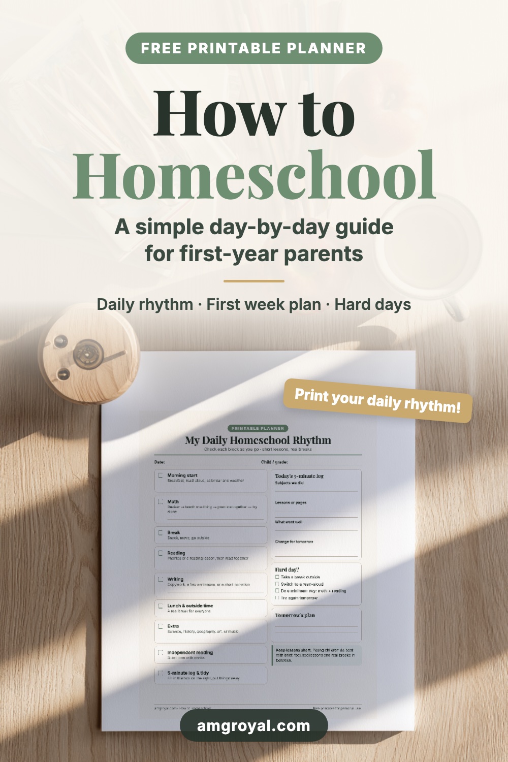 How to Homeschool: A Simple Day-by-Day Guide for First-Year Parents 4 How to Homeschool: a simple day-by-day guide for first-year parents with a free printable daily planner