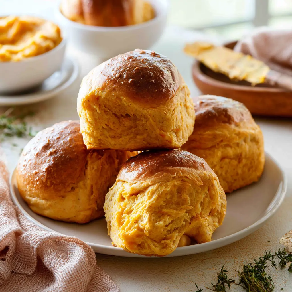 Sweet Potato Dinner Rolls Your Family Will Love Every Time 6 Sweet Potato Dinner Rolls served warm in a pan, golden and fluffy homemade rolls ready to eat