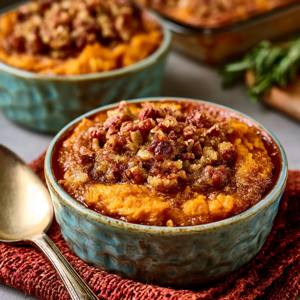 Sweet Potato Souffle Canned Yams Warm Cozy Recipe You Need to Make Now 6 Sweet Potato Souffle Canned Yams recipe, served and ready to eat, easy homemade dish