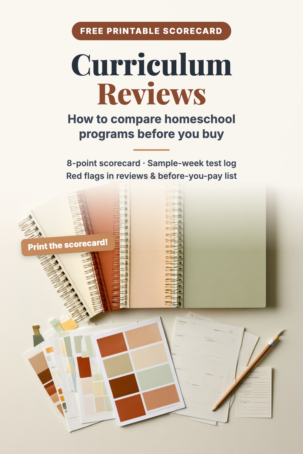 Homeschool curriculum reviews: how to compare programs before you buy, with a free printable scorecard